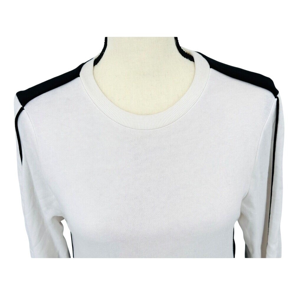 Garage Velour ColorBlock Knit Top Long Sleeve Women's Small White & Black NWT - Picture 8 of 10